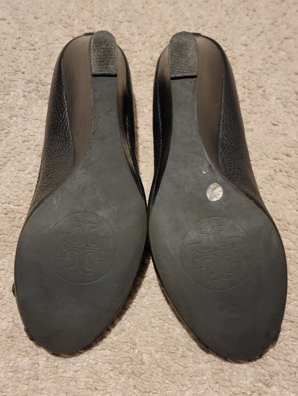 Tory Burch Amanda Mid Wedge Peep Toe Heels Size 8